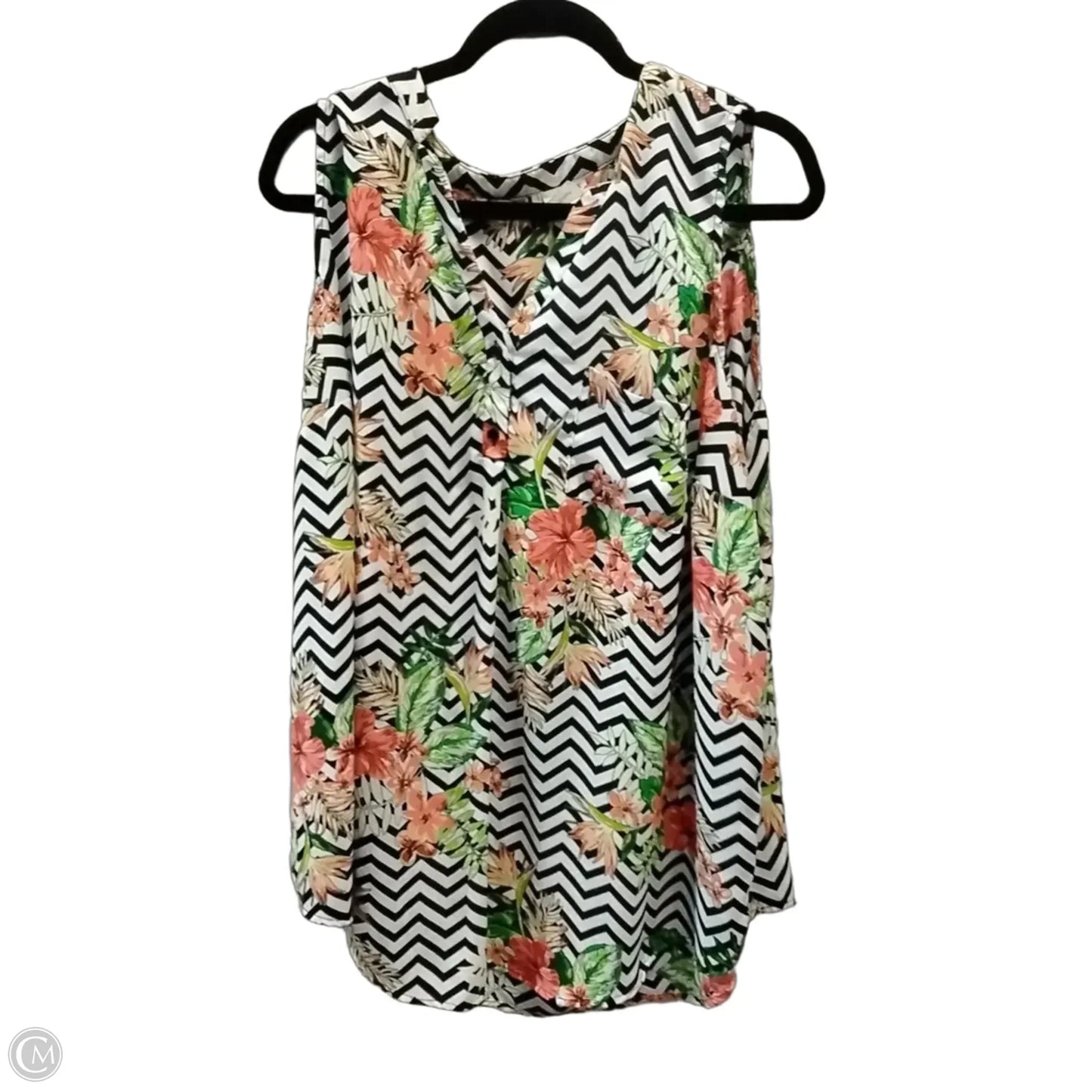 Top Sleeveless By Tacera In Geometric Pattern, Size: 3x