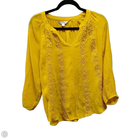 Blouse Long Sleeve By Clothes Mentor In Yellow, Size: S