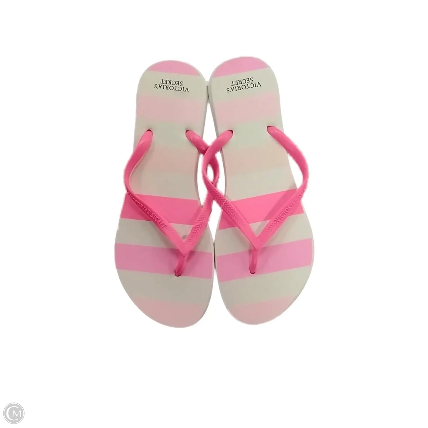 Sandals Flip Flops By Victorias Secret In Pink & White, Size: 7.5