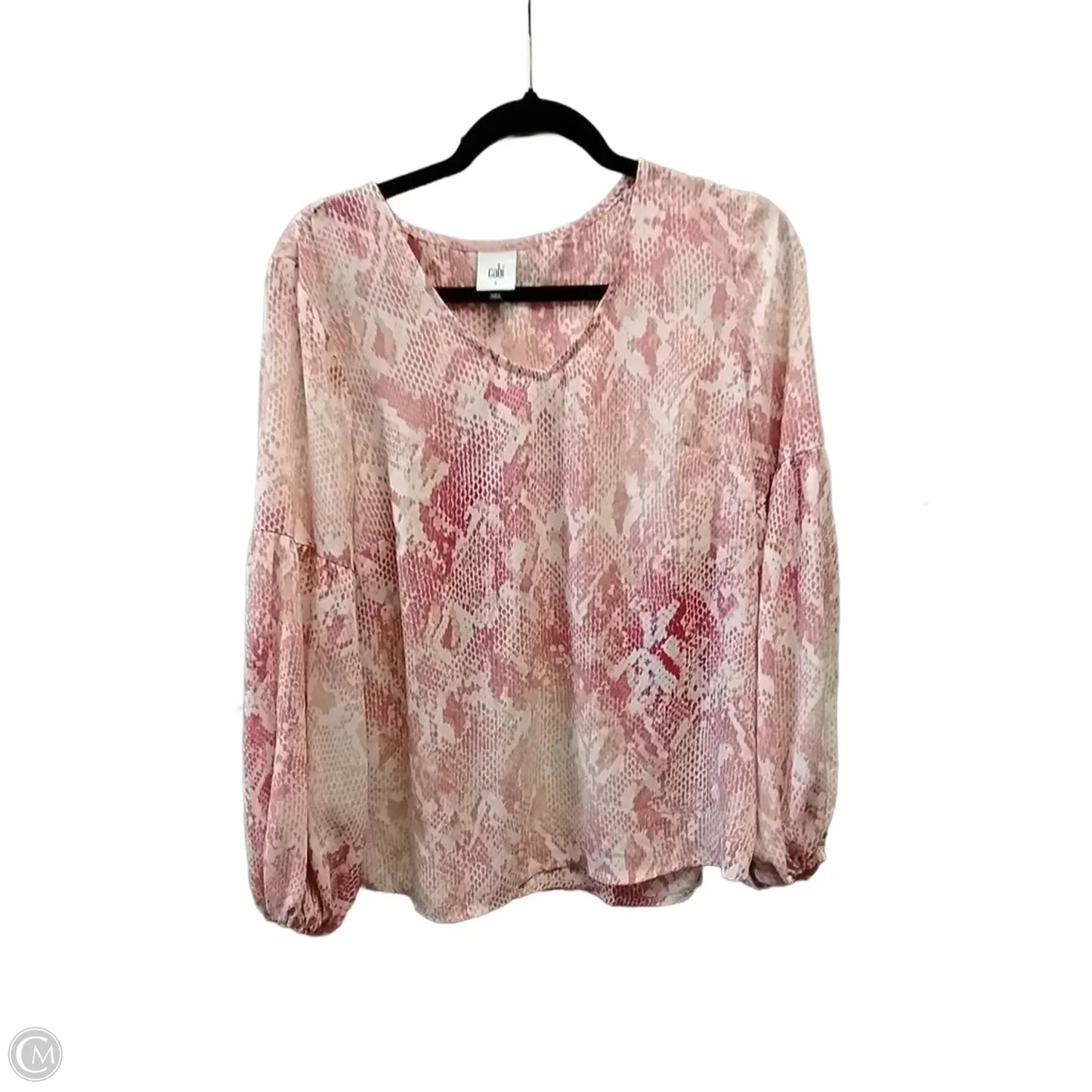 Blouse Long Sleeve By Cabi In Pink, Size: S