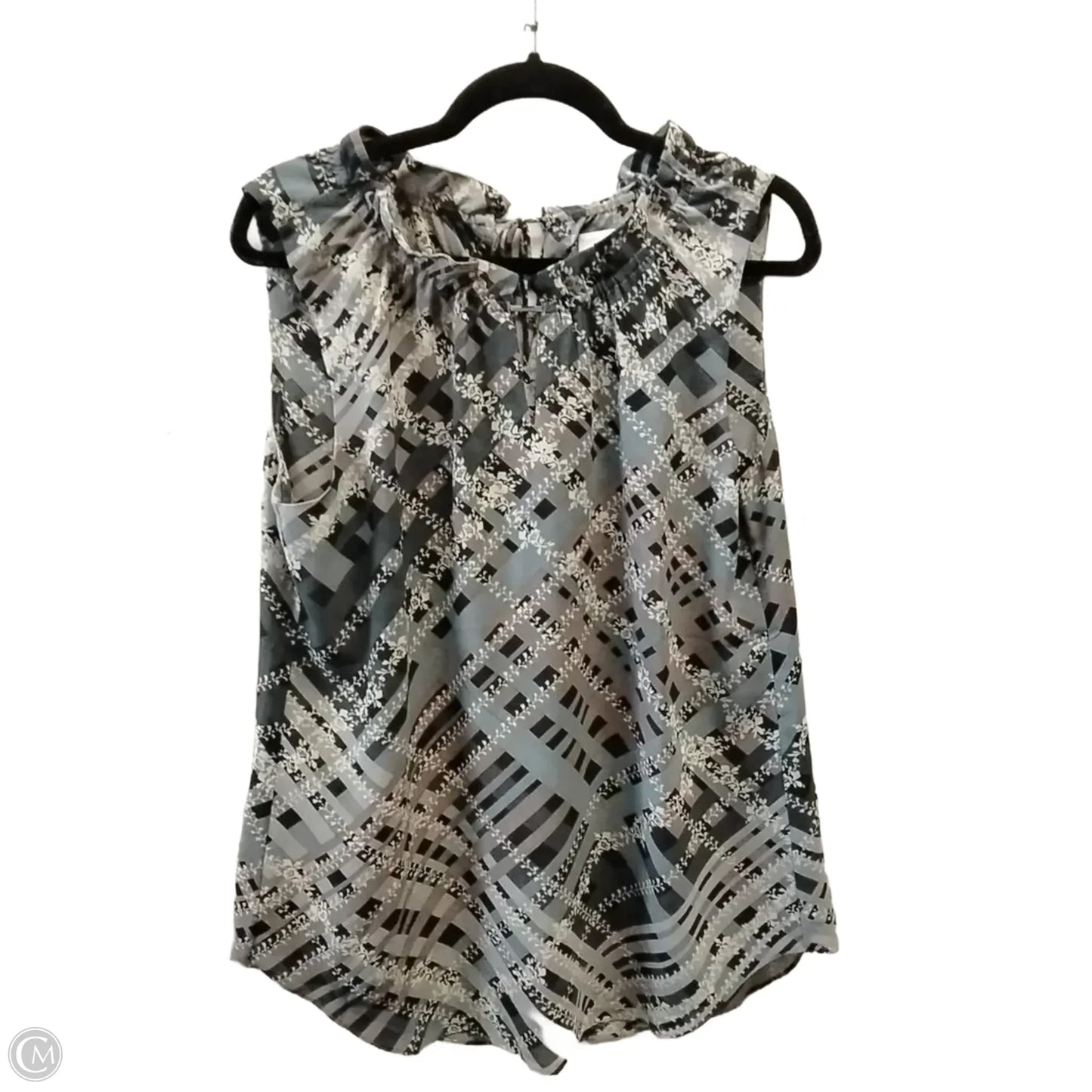 Blouse Sleeveless By Cabi In Grey, Size: M