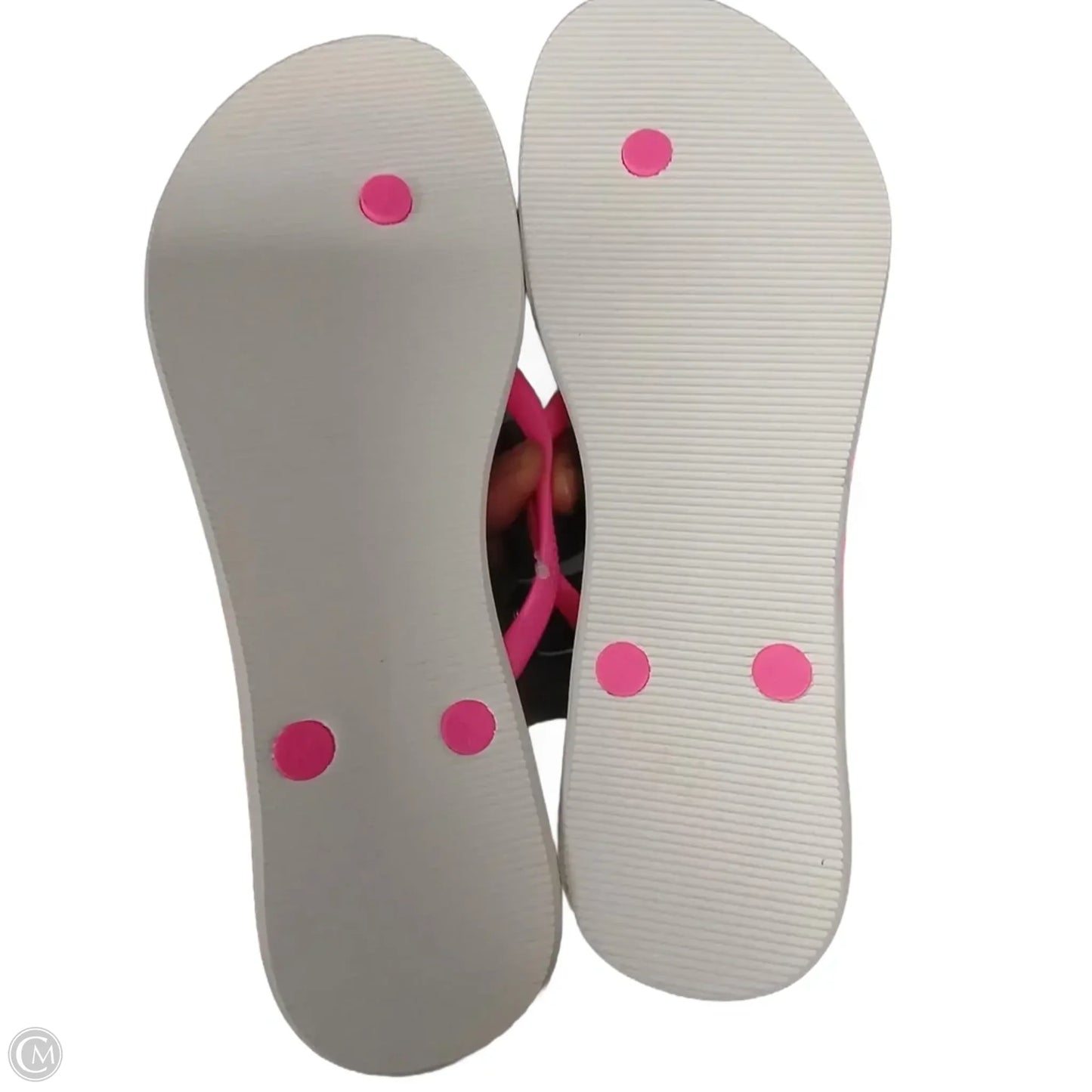 Sandals Flip Flops By Victorias Secret In Pink & White, Size: 7.5