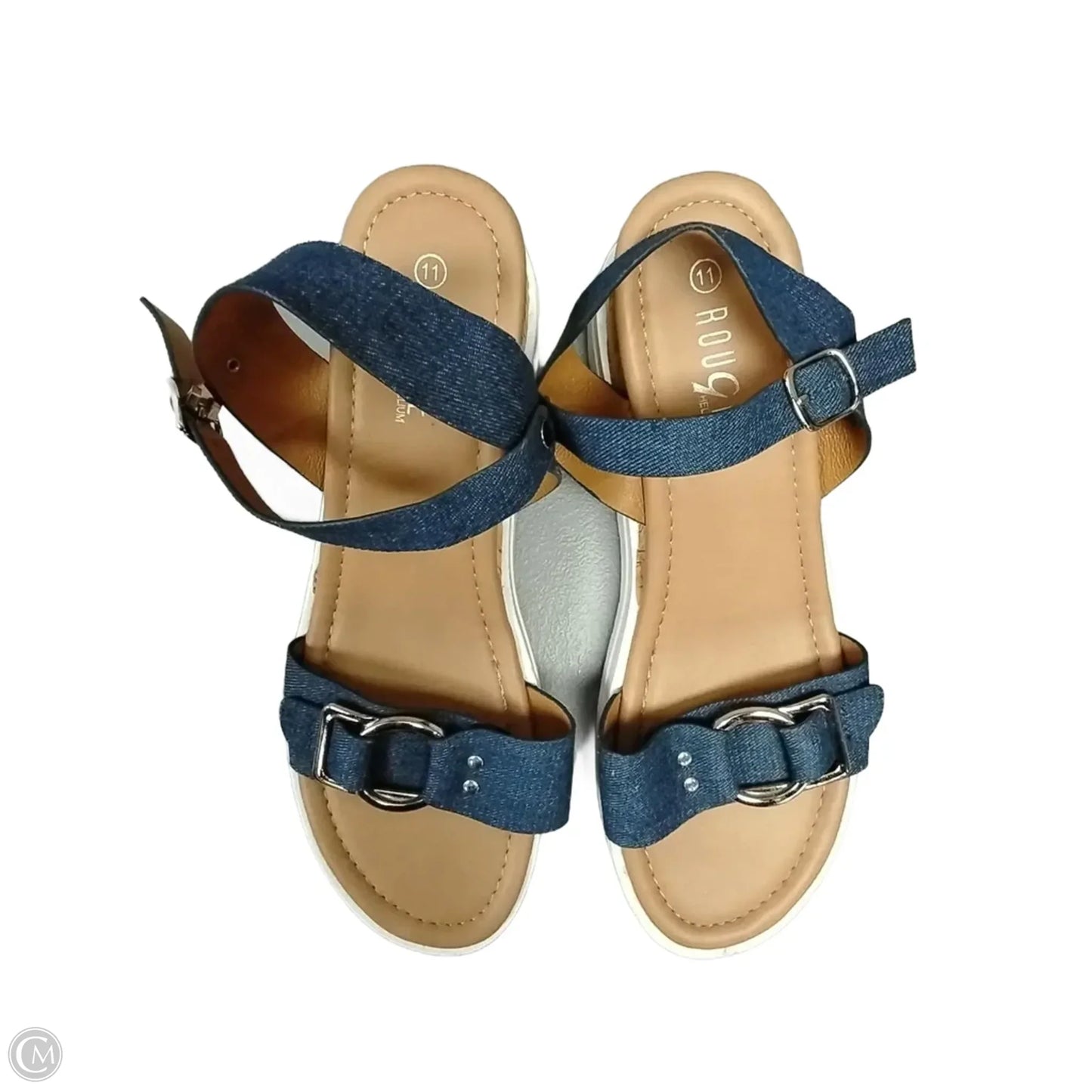 Sandals Heels Platform By Rouge In Blue, Size: 11