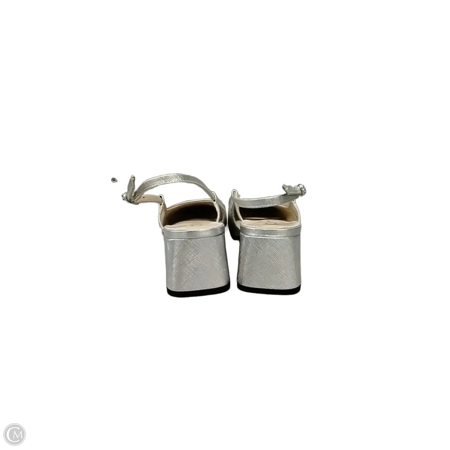 Sandals Heels Block By Sam Edelman In Black & Silver, Size: 8.5