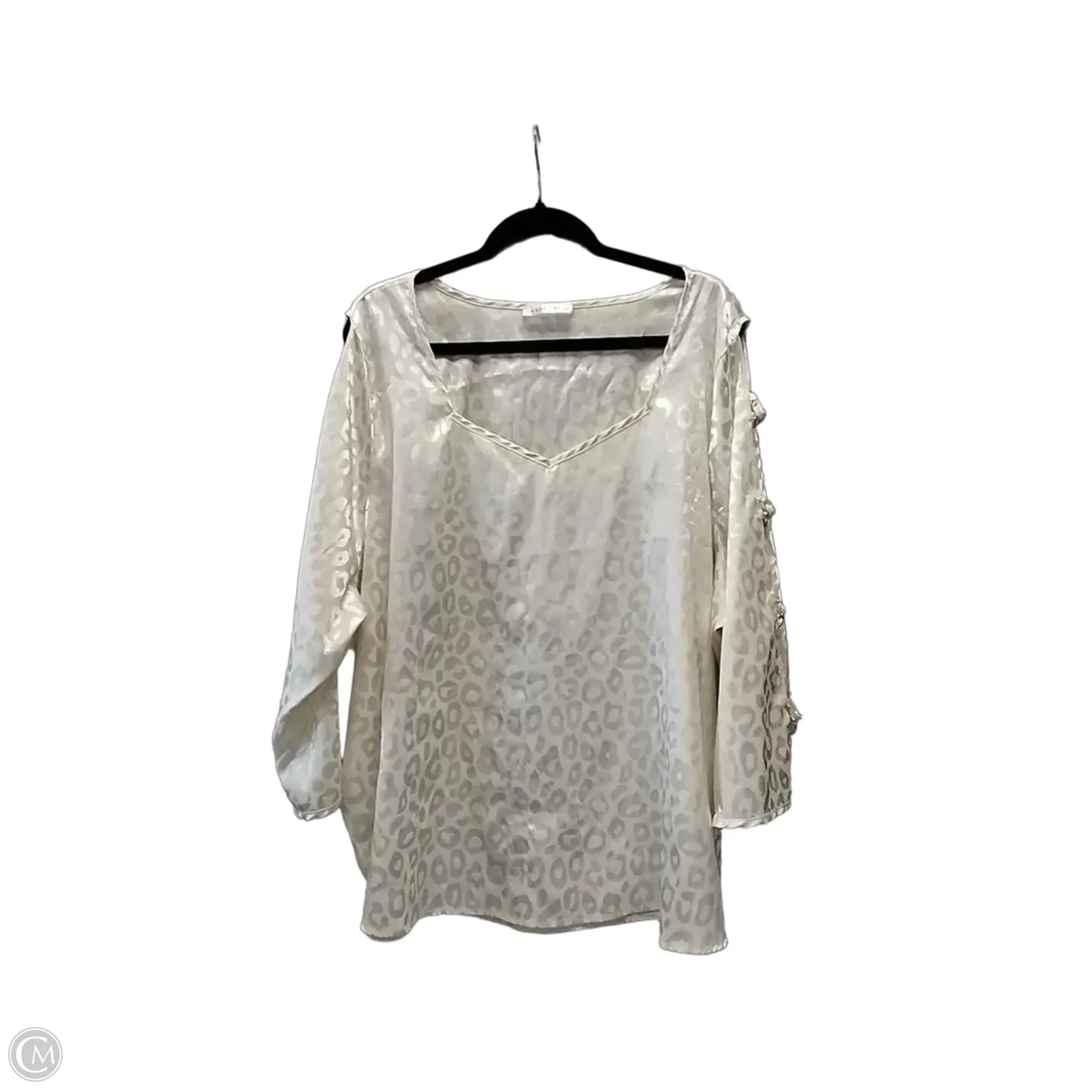 Blouse Long Sleeve By Retrology In Leopard Print, Size: 3x