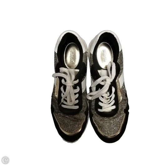 Shoes Sneakers By Michael By Michael Kors In Black & Gold, Size: 10