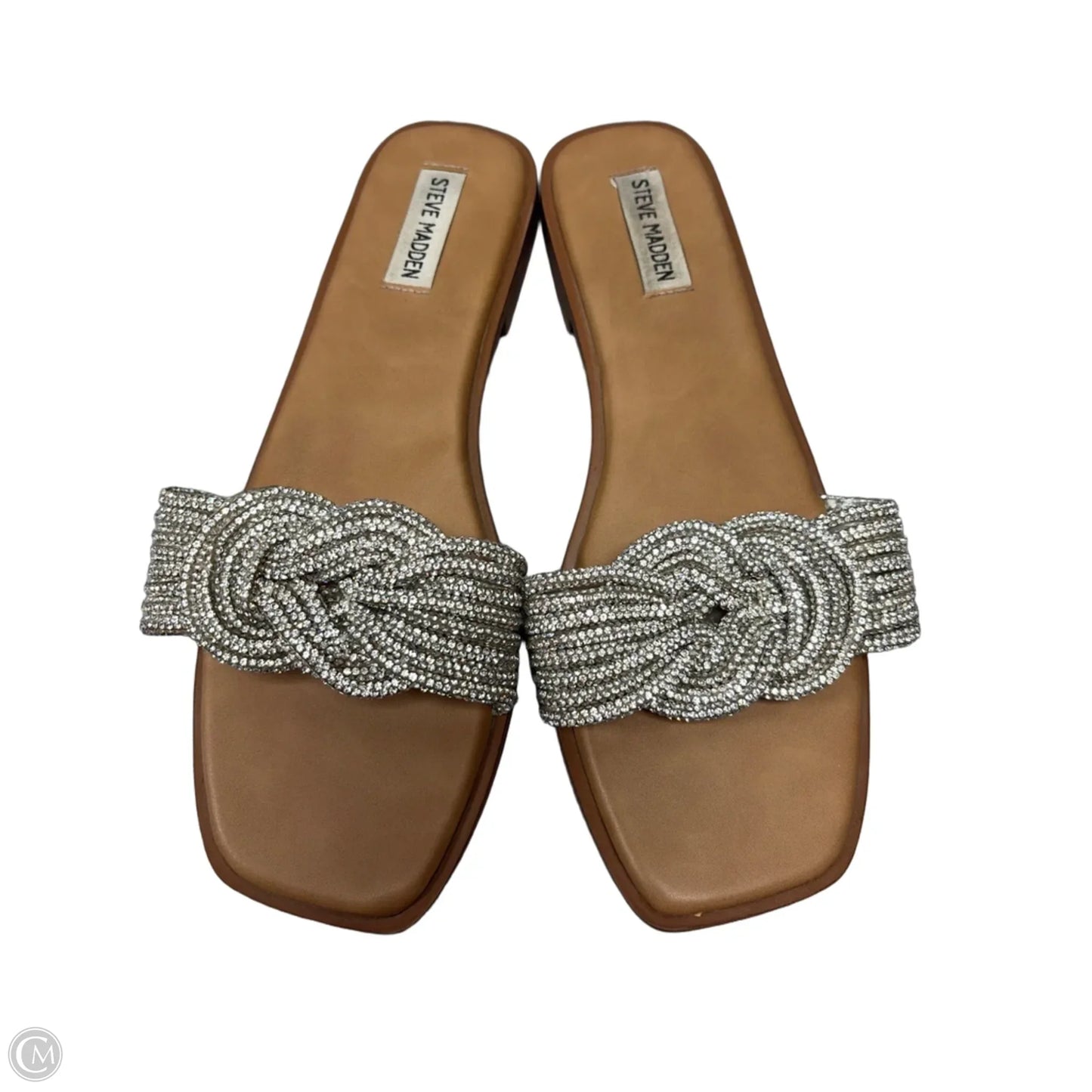 Sandals Flats By Steve Madden In Brown & Silver, Size: 10