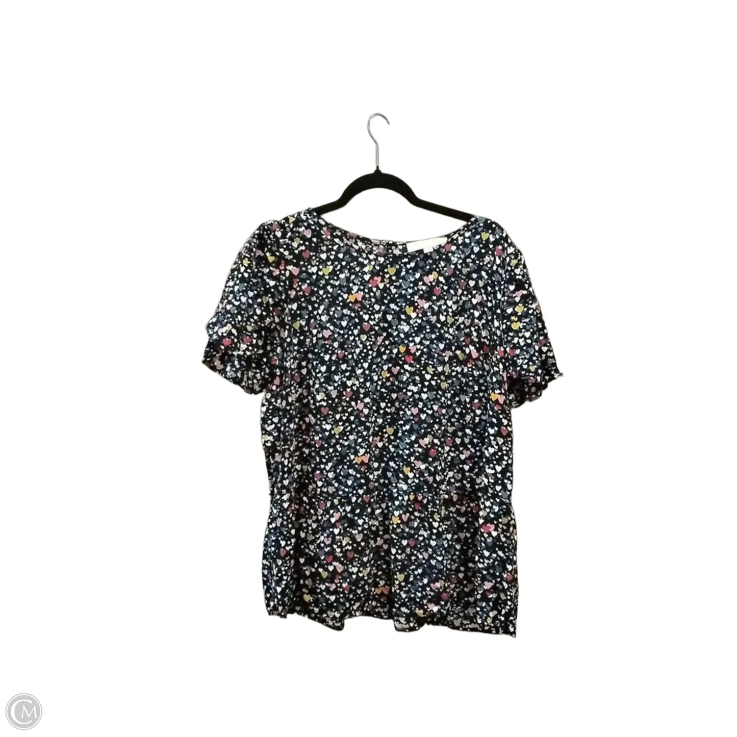 Blouse Short Sleeve By Loft In Blue, Size: L