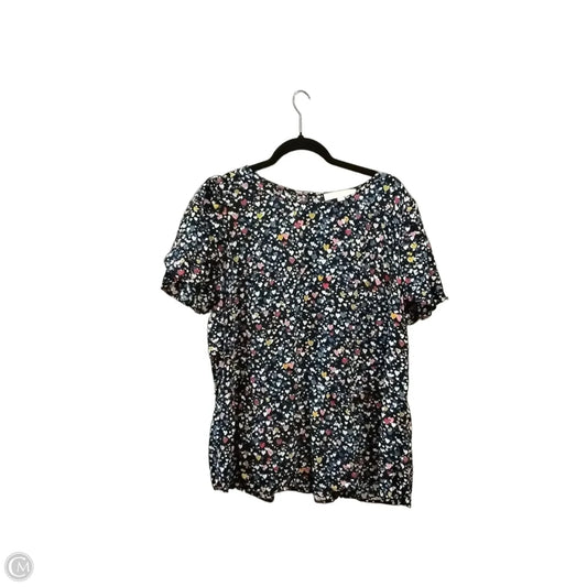 Blouse Short Sleeve By Loft In Blue, Size: L