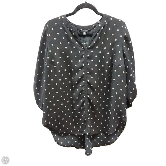 Blouse Long Sleeve By 41 Hawthorn In Polkadot Pattern, Size: 1x