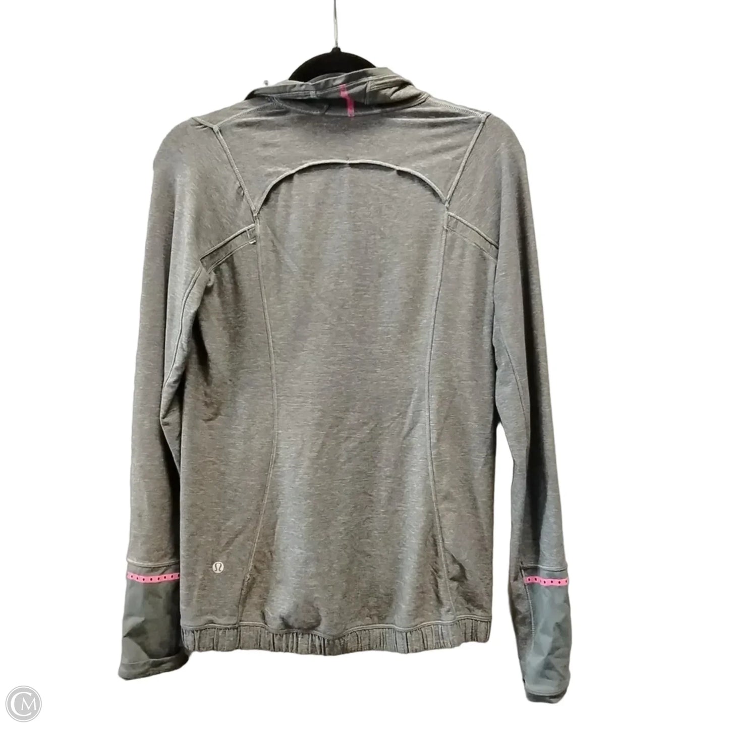 Athletic Top Long Sleeve Collar By Lululemon In Grey, Size: S