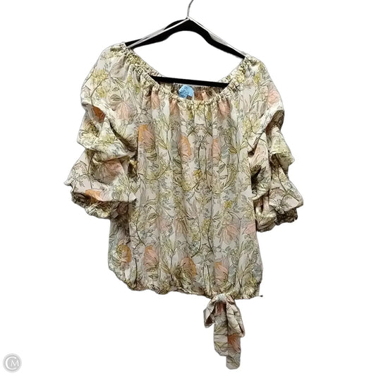 Blouse Long Sleeve By Cece In Floral Print, Size: L
