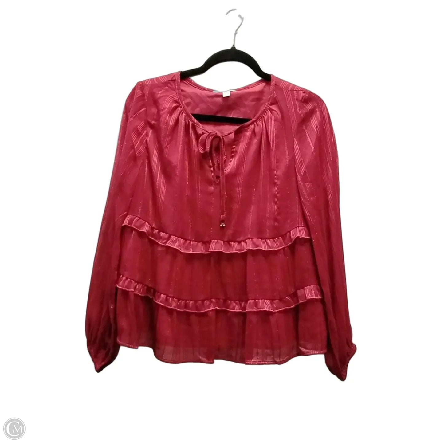 Blouse Long Sleeve By Frye And Co In Red, Size: M