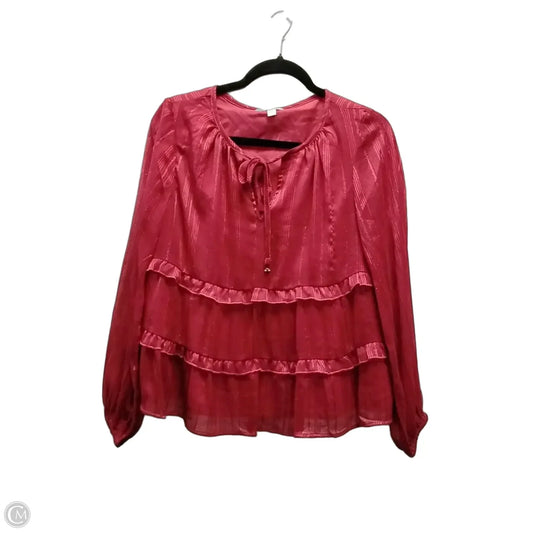 Blouse Long Sleeve By Frye And Co In Red, Size: M