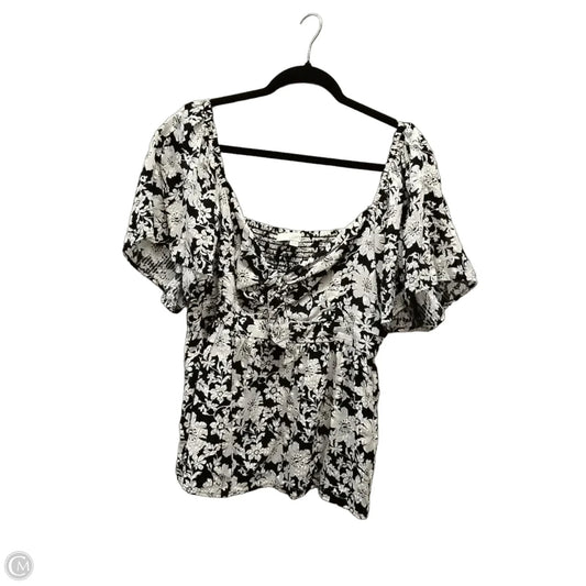 Blouse Short Sleeve By Loft In Floral Print, Size: Xl