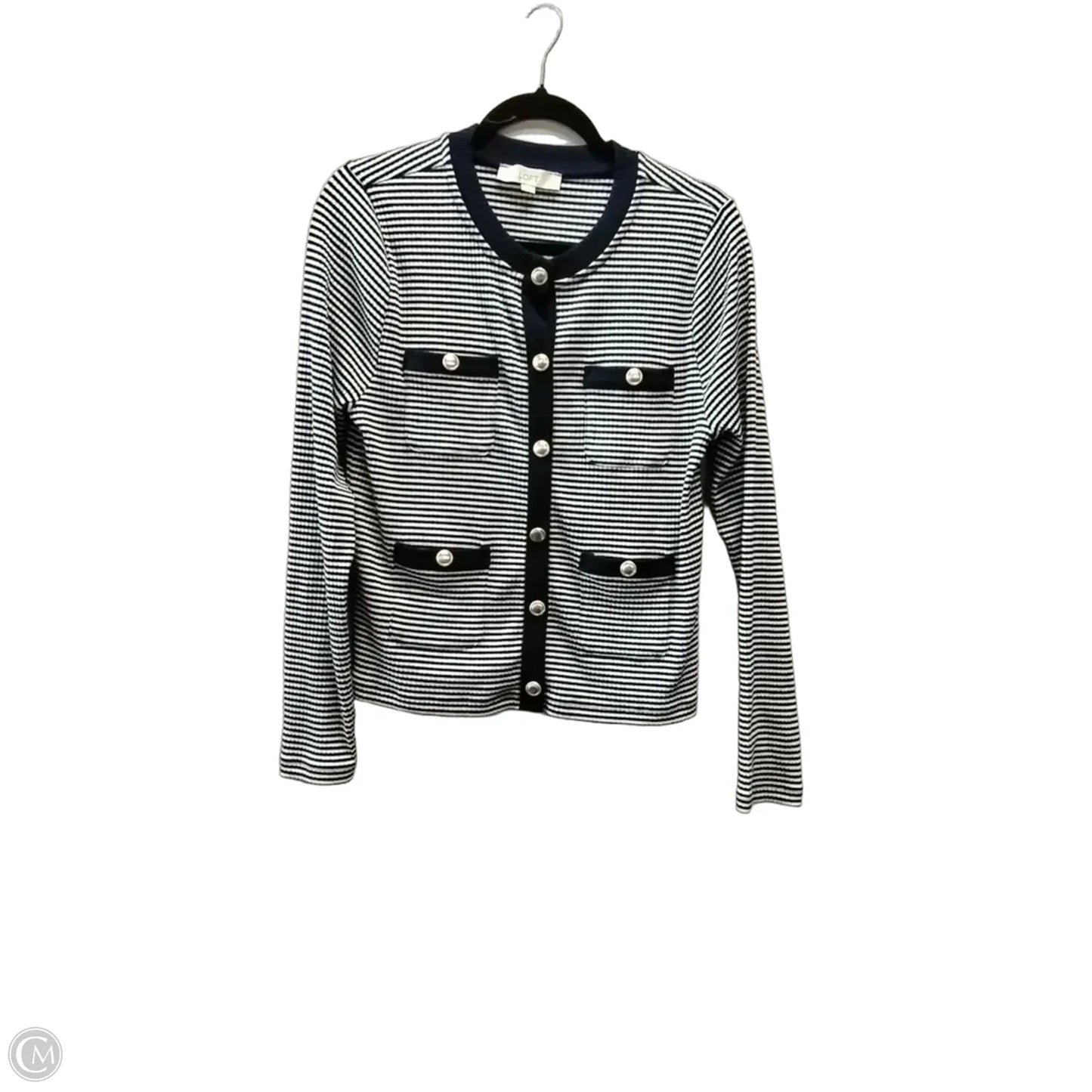 Blazer By Loft In Striped Pattern, Size: Xl