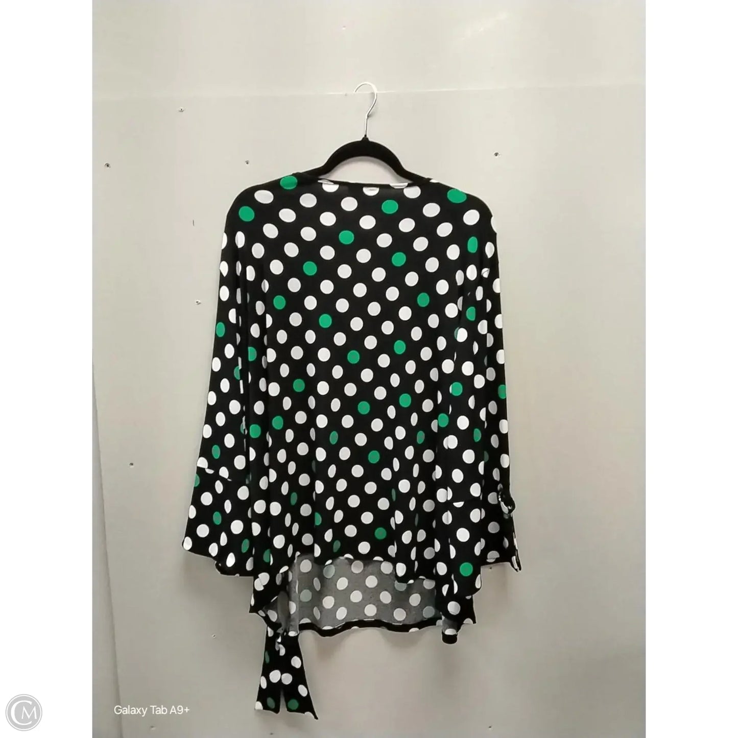 Blouse Long Sleeve By Cato In Polkadot Pattern, Size: 3x