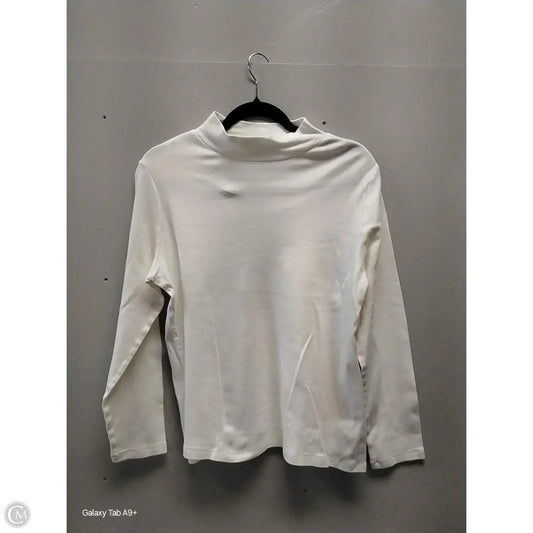 Top Long Sleeve By Kim Rogers In Cream, Size: Mp