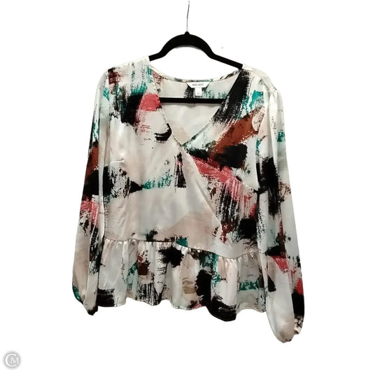 Blouse Long Sleeve By Nine West In White, Size: L
