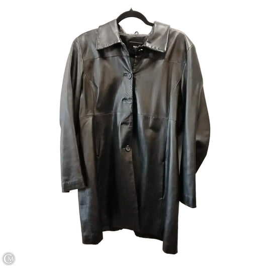 Jacket Leather By Mossimo In Black, Size: L