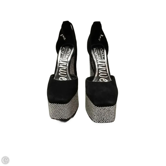 Shoes Heels Block By Gianni Bini In Black & Silver, Size: 8