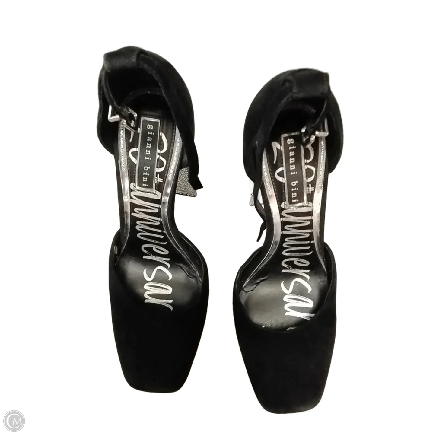 Shoes Heels Block By Gianni Bini In Black & Silver, Size: 8