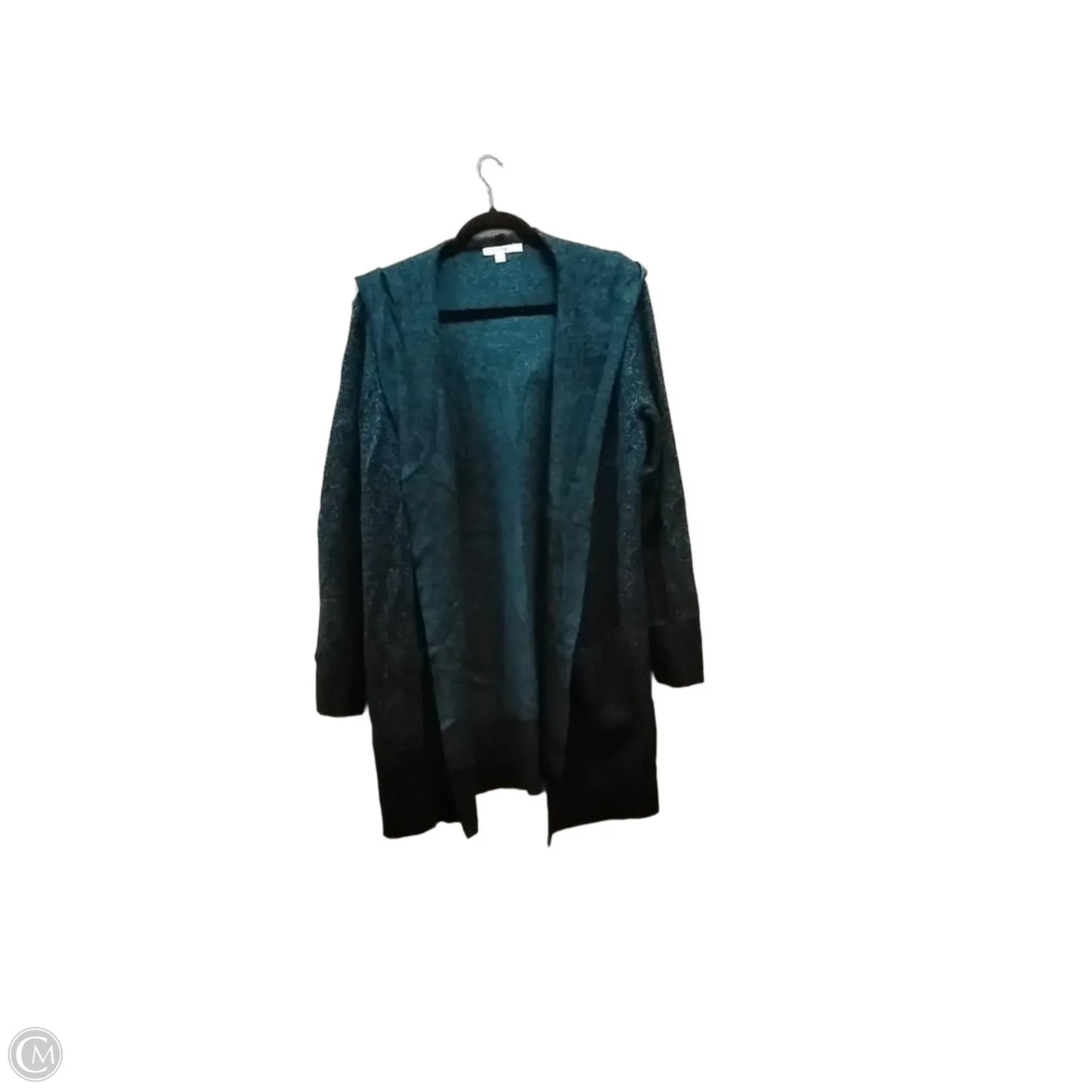 Cardigan By Chicos In Black & Blue, Size: L