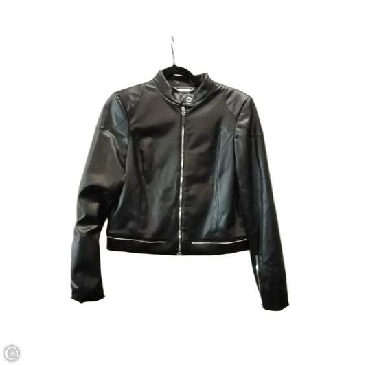 Jacket Leather By Calvin Klein In Black, Size: 6