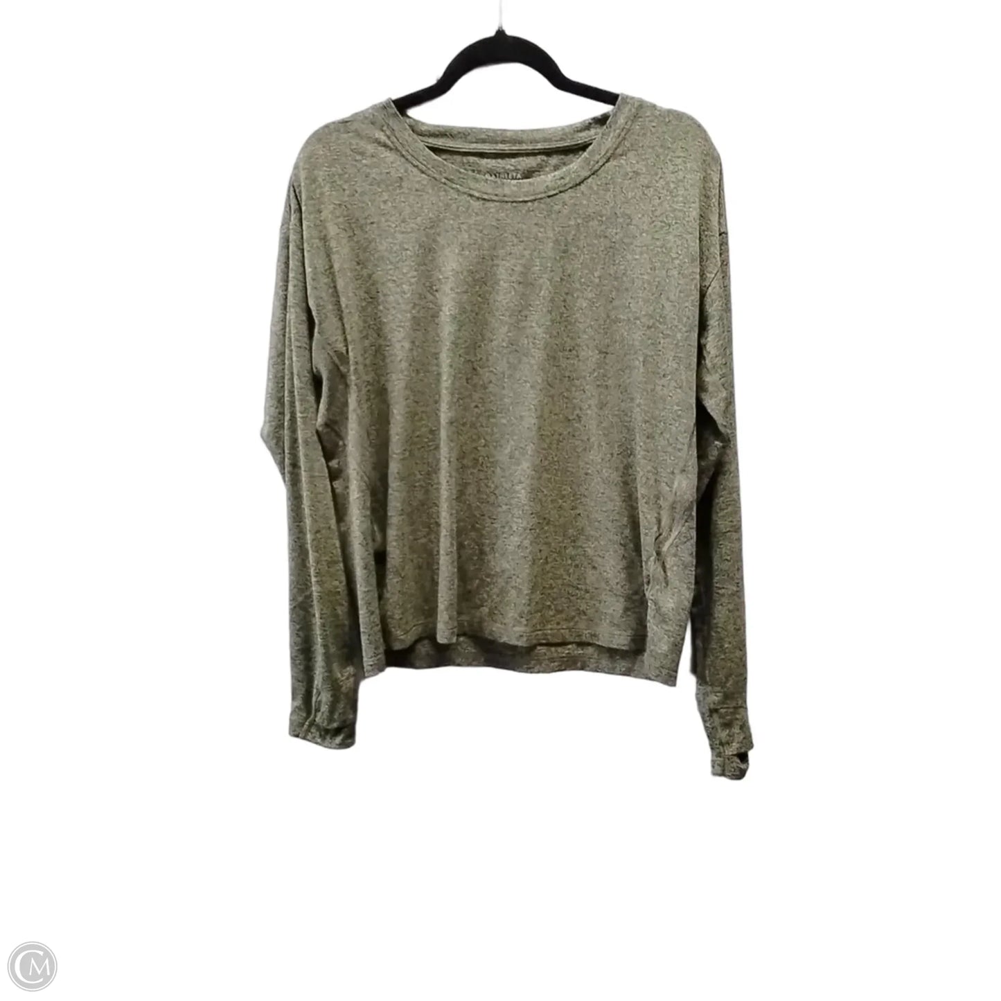 Athletic Top Long Sleeve Collar By Athleta In Green, Size: M