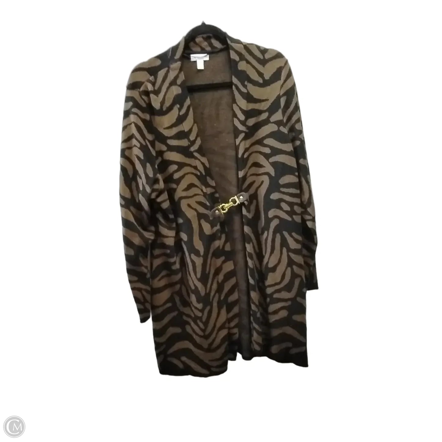 Sweater Cardigan By Charter Club In Animal Print, Size: 3x