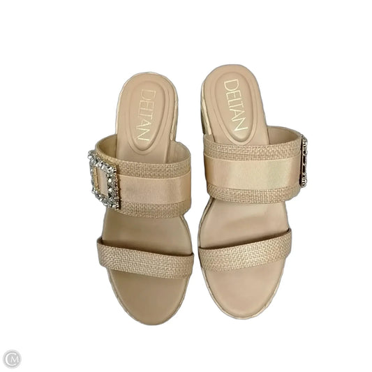 Sandals Heels Wedge By Cme In Tan, Size: 7.5