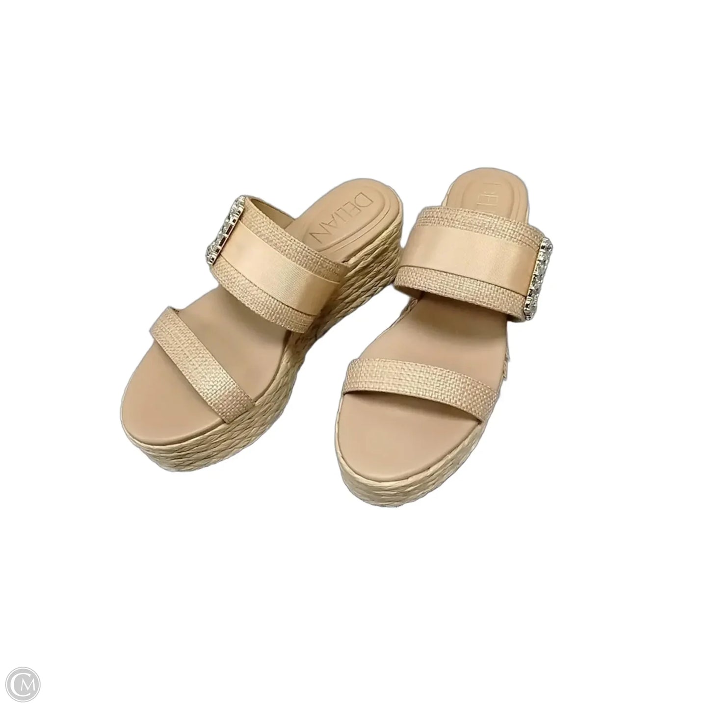 Sandals Heels Wedge By Cme In Tan, Size: 7.5