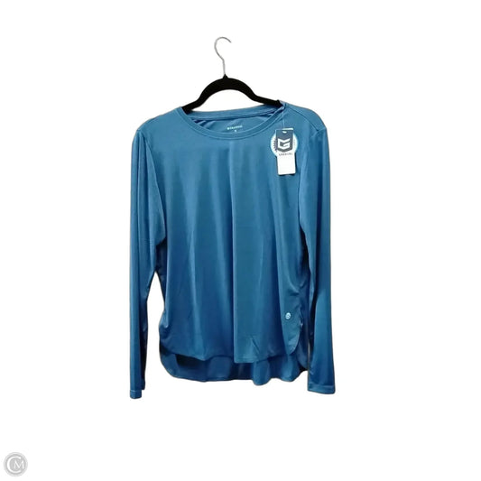 Athletic Top Long Sleeve Collar By Cme In Blue, Size: M