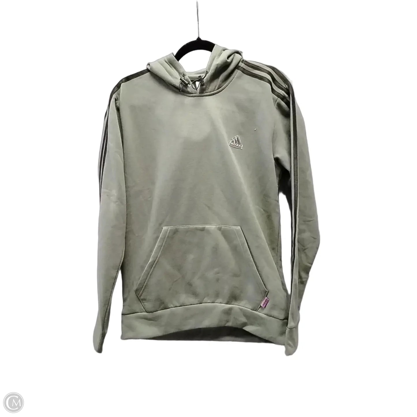 Athletic Sweatshirt Hoodie By Adidas In Green, Size: S
