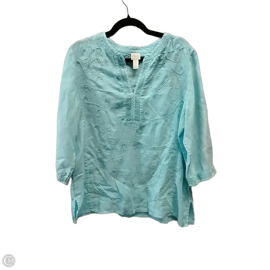 Top Long Sleeve By Chicos In Teal, Size: 2