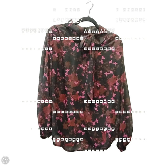 Top Long Sleeve By Cabi In Floral Print, Size: M