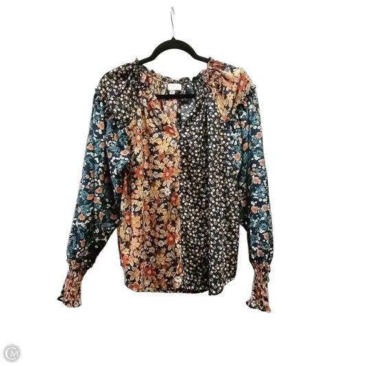 Blouse Long Sleeve By Umgee In Floral Print, Size: M