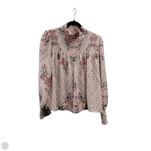 Blouse Long Sleeve By Living Doll In Floral Print, Size: M