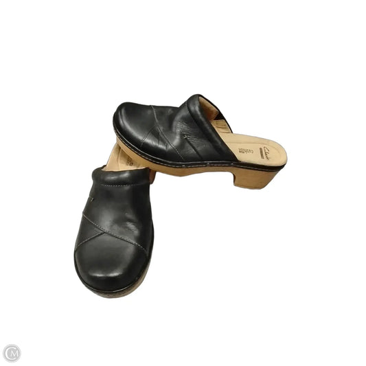 Shoes Heels Wedge By Clarks In Black, Size: 9