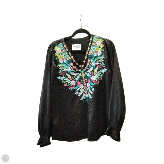 Blouse Long Sleeve By Savanna Jane In Animal Print, Size: M