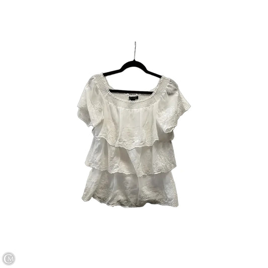 Top Short Sleeve By White House Black Market In White, Size: M