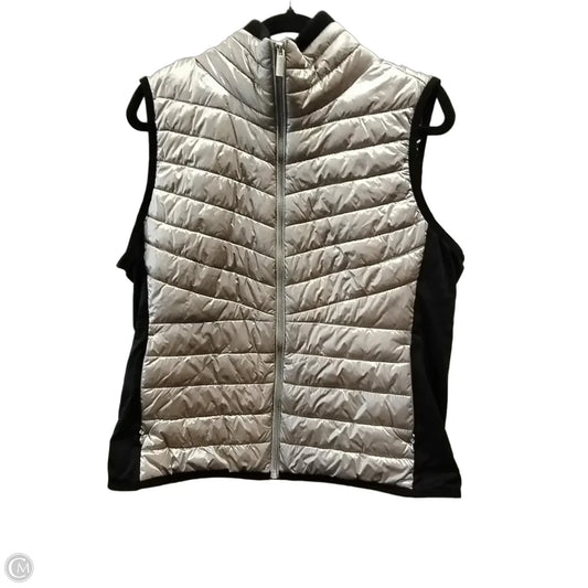 Vest Puffer & Quilted By Calvin Klein In Black & Purple, Size: Xl