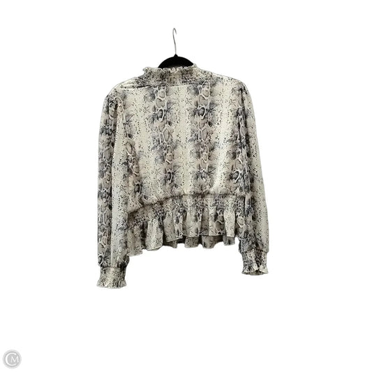 Blouse Long Sleeve By Versona In Animal Print, Size: L