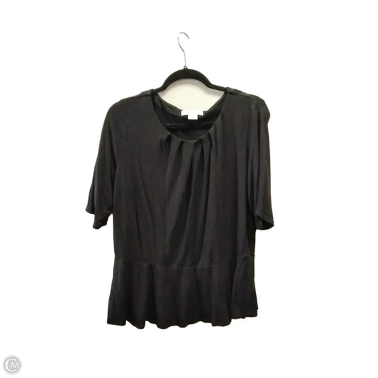 Top Short Sleeve By Liz Claiborne In Black, Size: L