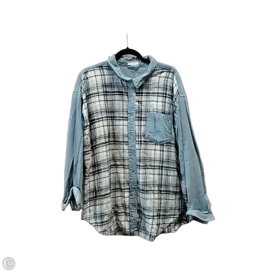 Jacket Shirt By Maurices In Blue, Size: Xl