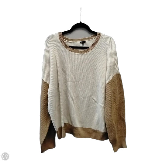 Sweater By Express In Tan & White, Size: Xl
