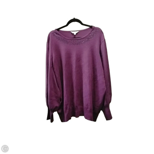 Sweater By Terra & Sky In Purple, Size: 2x