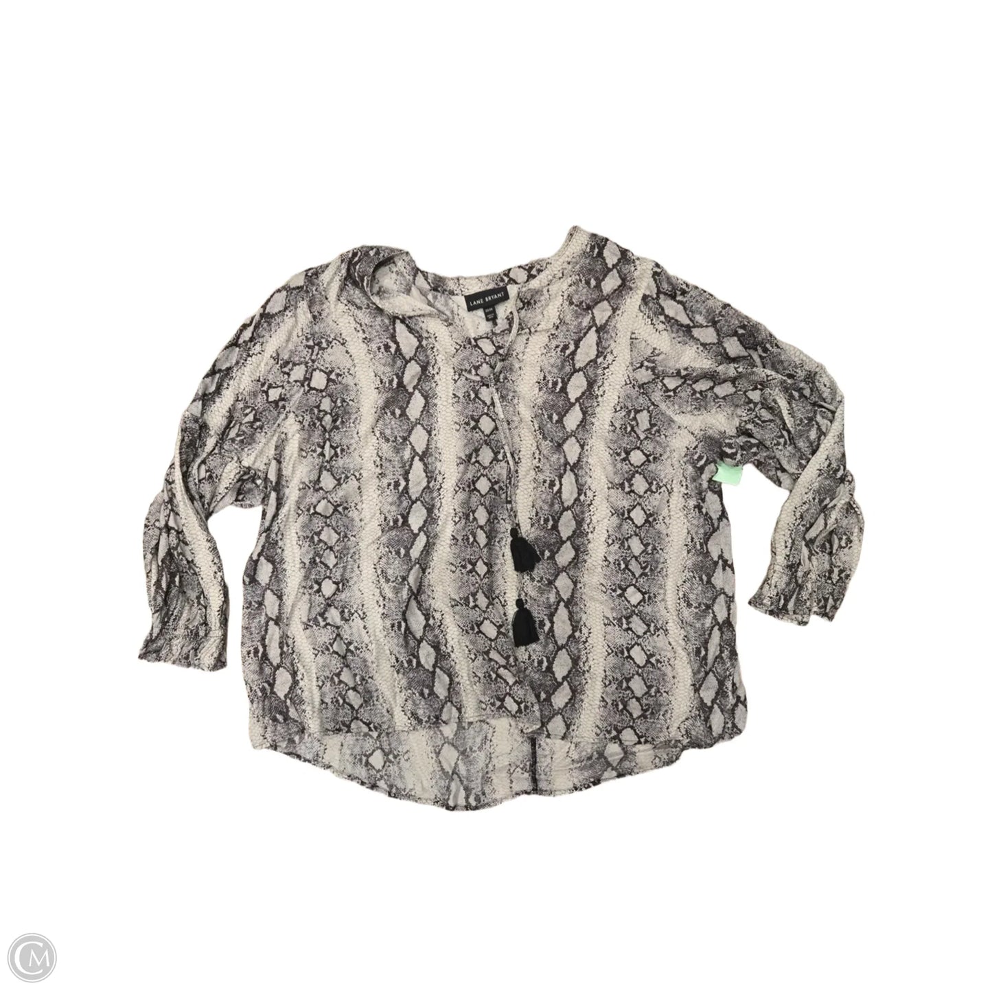 Top Long Sleeve By Lane Bryant In Snakeskin Print, Size: 1x