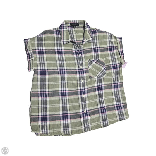 Top Short Sleeve By Sanctuary In Plaid Pattern, Size: S