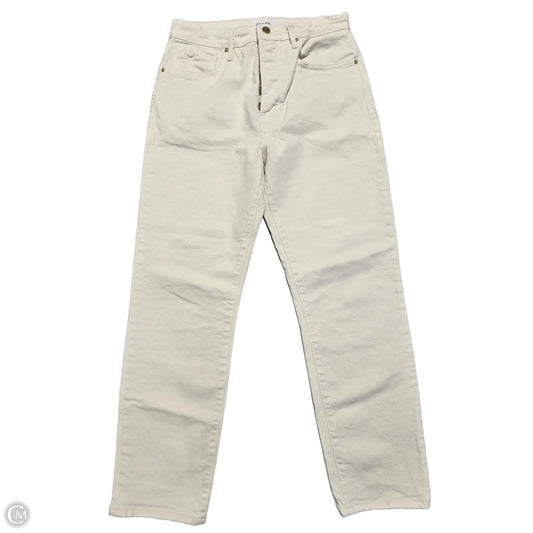 Jeans Straight By Frame In Cream, Size: 8
